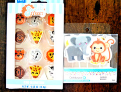 SAFARI Birthday Party Candles & Icing Decorations Set Cake Toppers