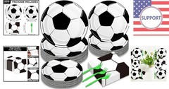 50-Count Soccer Plates and Napkins for Birthday Bashes – Eco-Friendly Disposable