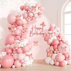 155pcs Pink and White Balloon Arch Kit, Pastel Light Pink and White Balloons …