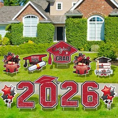Large 11 PCS Graduation Yard Signs, Class of 2026 Congrats Grad Outdoor Lawn Yar