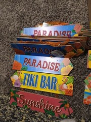 Tropical Summer Hanging Wood Sign Set, Multicolor Fruit, Juice Bar & More