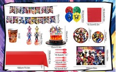 Power Rangers Party Decor for Boys Birthday Tableware Backdrop Cake Toppers Set