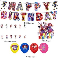 The Amazing Digital Circus Birthday Party Decorations Banner Balloon Cake Topper