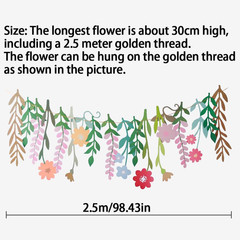 Double-Sided Wildflower Garland for Garden Party Decorations and Events