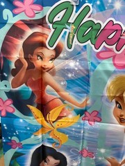 Disney Tinker Bell Banner Backdrop Photo Happy Birthday 60″ x 39″