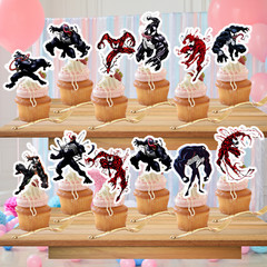VENOM Tableware party supplies decoration balloons theme birthday cupcake topper