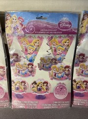 NEW Disney Princess 7 pcs X 3 Decoration Kits Banner Hanging Swirls Honeycomb