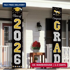 DAZONGE Graduation Decorations 2026, Black & Gold Class of Decorations 2026, Gra