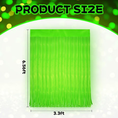 4 Pack Glow in the Dark Curtains Party Supplies 6.6 X 3.3 Ft Glow Tinsel Foil Fr