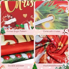 2 Pack Christmas & New Year Banners 2026 Merry Xmas Backdrop Party Decorations