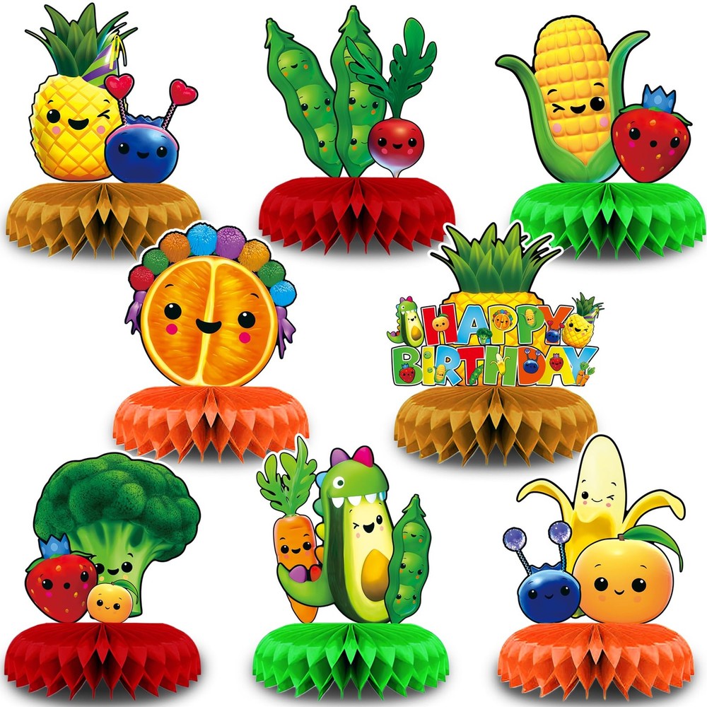 8 Pcs Hey One Bear Sensory Fruit Honeycomb Centerpiece Dancing Fruit 1st Birt…