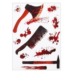 Horror Bloodstain Wall Sticker Handprint Footprint Blood Skull Window Sticker