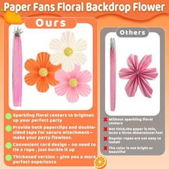 Pink and Orange Party Decorations Paper Flowers for