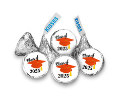 216 Yellow Graduation Party Cap Class of 2022 Favor Kisses Stickers Labels Sti