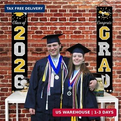 DAZONGE Graduation Decorations 2026, Black & Gold Class of Decorations 2026, Gra