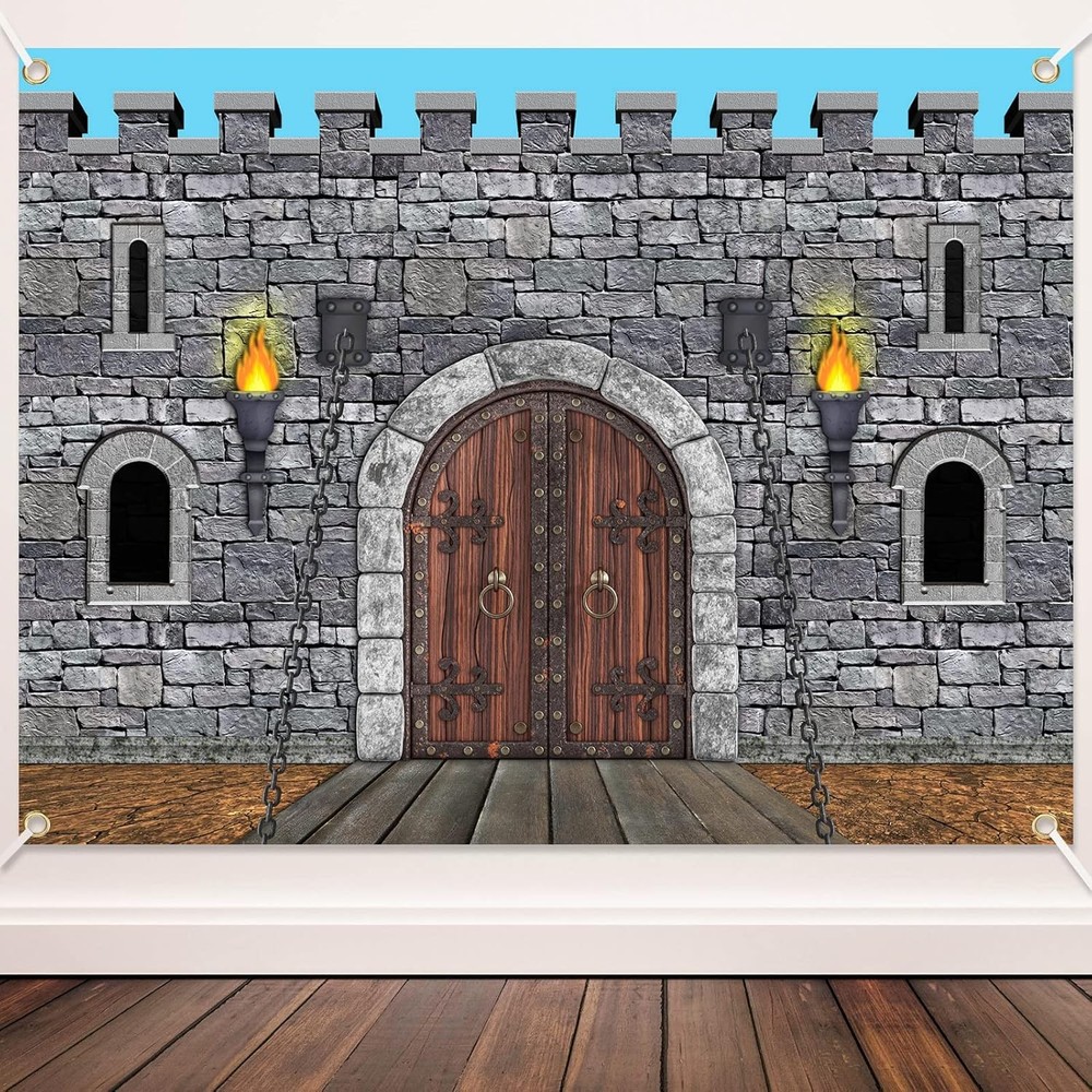 Medieval Party Decorations Castle Backdrop Knight Wall Backdrop Keepers of The