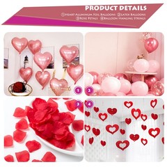 Valentines Day Balloons Kit, 101 Pack Rose Gold Pink Heart Balloons with Rose…
