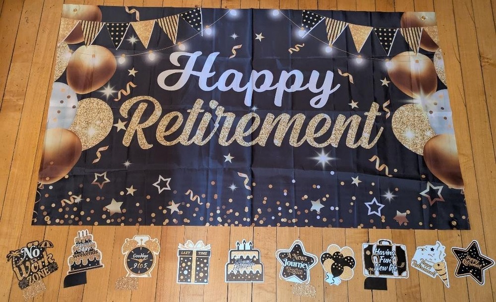 13 Pcs Retirement Party Decorations, Banners and Table Decorations