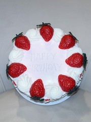 Strawberry Shortcake Birthday Pink Heart Vintage Buttercream Fake Cake Decor