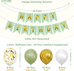 , Sage Green 50Th Birthday Decorations Set – Pack of 49 | Sage Green 50 Balloon