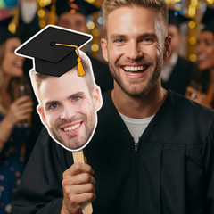Personalized Face on a Stick, Big Head Cutouts, Funny Bachelorette Decorations