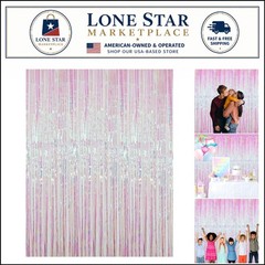 Durable 3.2 ft x 9.8 ft Tinsel Fringe Curtains – Perfect for Weddings and Events
