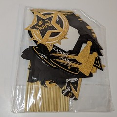 2024 Graduation Decorations Set of 26 Pieces, White, Gold and Black Party Decor