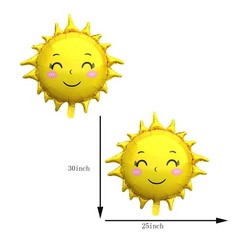 10PCS Sun Foil Balloons Set Sunshine Balloons for Summer Party, Wedding, , Su…