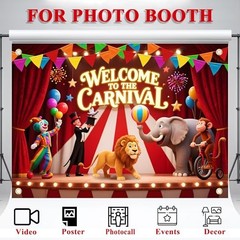 Large Backdrop 7x5Ft Theme Party Decorations Welcome to The 7X5 FT Carnival