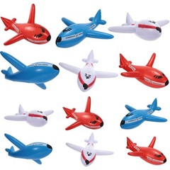 12 Inflatable Airplane Decorations – Red White Blue Party Supplies for Independe