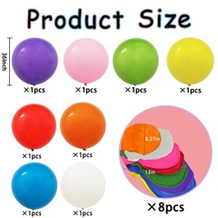 36 Inch Large Balloon, Assorted Colors Big Balloons 8 Pcs Helium Giant Latex …