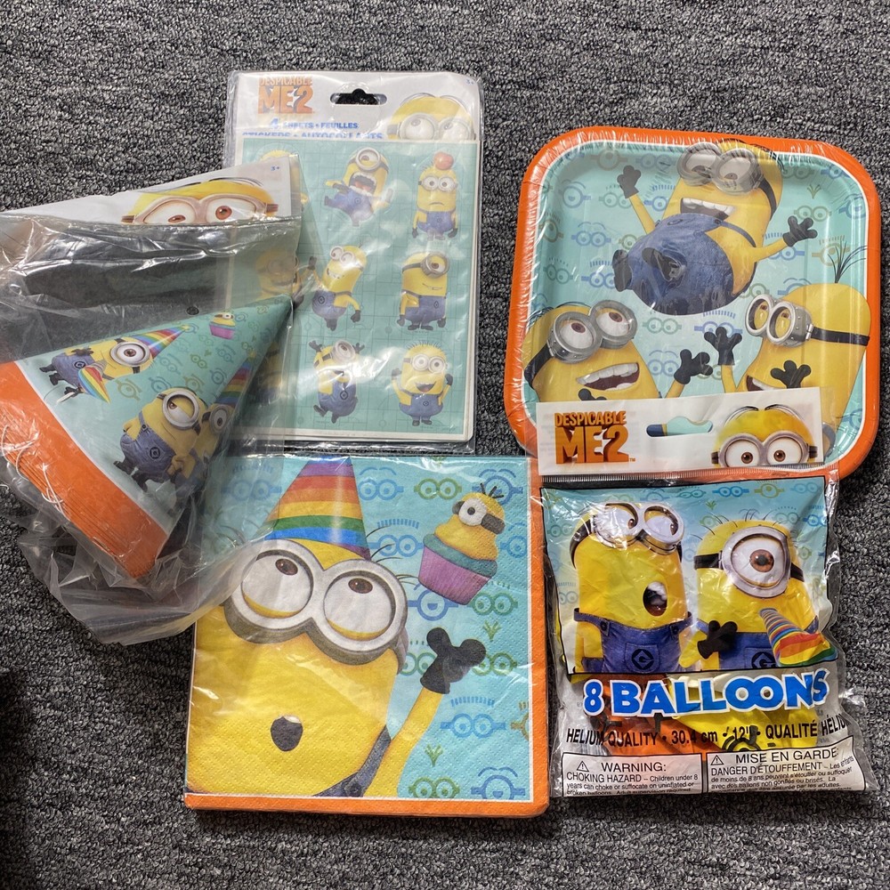 Despicable Me Minions Birthday Party Decorations Hats Napkins Balloons Plate NEW