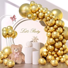 135Pcs Metallic Chrome Balloons Garland Arch Kit Wedding, Birthday, Baby Shower