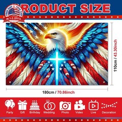 BlissYard 4th of July Decorations 71 x 43 Inch America Independence Day Banner U