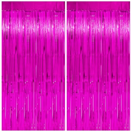 Thicken Streamers 2 Pack 3.3 x 6.6 FT 39.4″W x 78.7″L (Pack of 2) Hot Pink