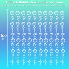 10 Strings Bubble Garlands, Transparent Hanging Streamers, Under the Sea Part…
