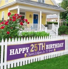 Large 9.8 x 1.6ft 25th Birthday Banner Party Supplies Cheers & Beers to 25 Years