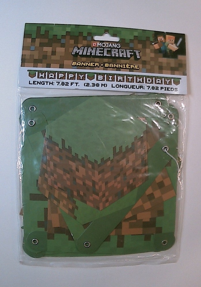 NEW MINECRAFT Birthday Banner 7.82 Feet Long