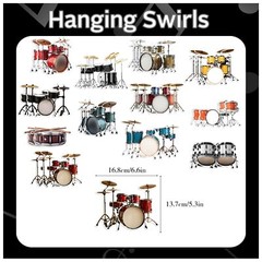 Drum Hanging Swirl Decorations 24 Pack Ceiling Streamers Birthday Party