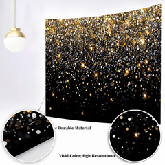 8 X 6 Ft Black Gold Backdrop Wedding Birthday Party Backdrop Prom Party Graduati
