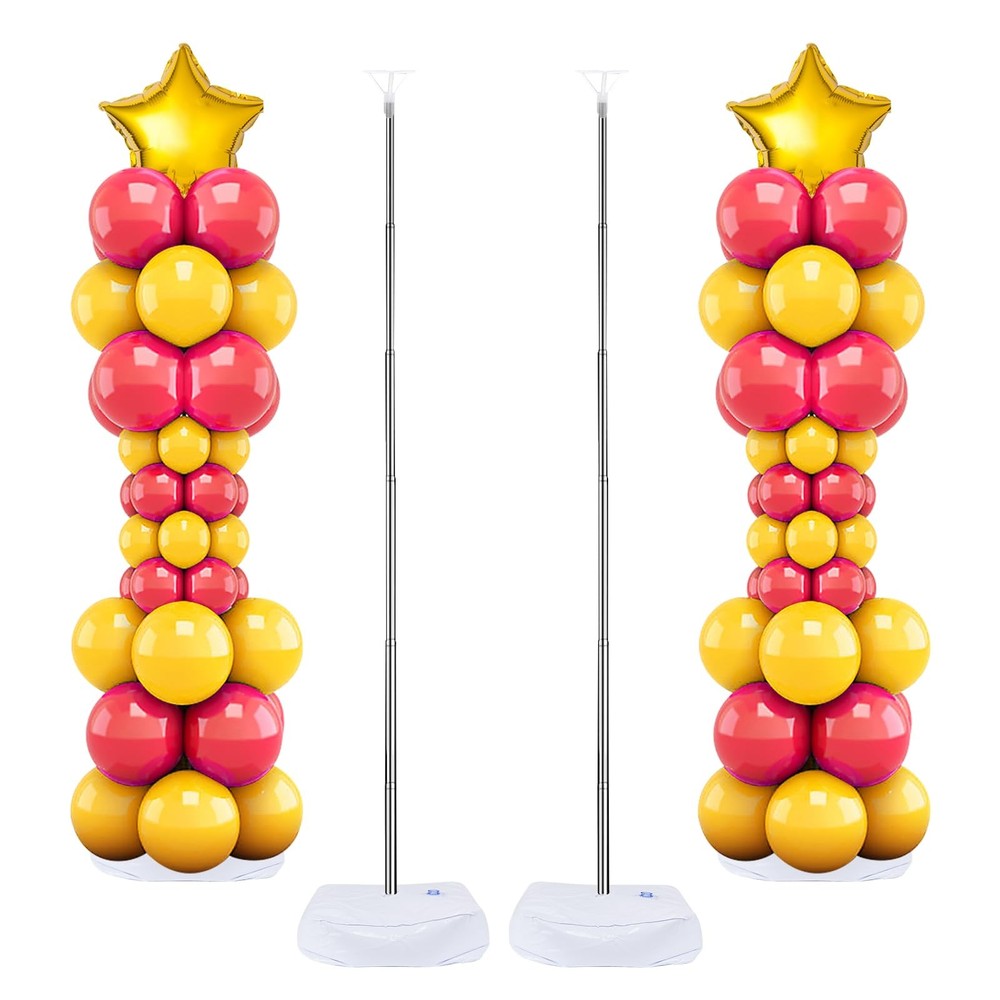 Balloon Column Stand Set of 2, 6.6ft Balloon Arch Stand Adjustable Balloon Co