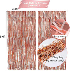 Rose Gold Birthday Party Decorations, Happy Birthday Banner, Rose Gold Fringe Cu