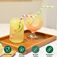 Flexible Paper Drinking Straws, 250 Count, 7.75″ Long, 0.24″ diameter – 100% …