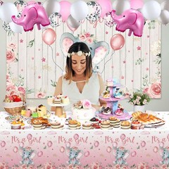 Adornos Globos Para Baby Shower De Niña Juego De Decoraciones Elefante Bebe Set
