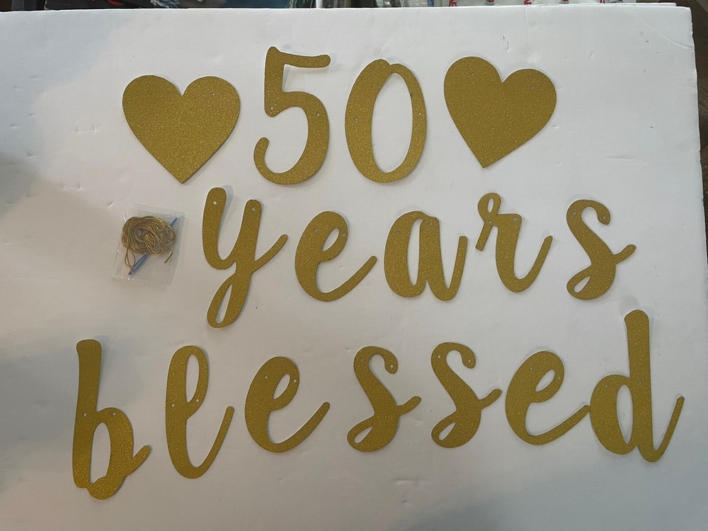 50 Years Blessed Birthday Banner-New