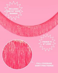 , Pink Iridescent Fringe Banner – 5 Ft. | Bachelorette Party Decorations, Bir…