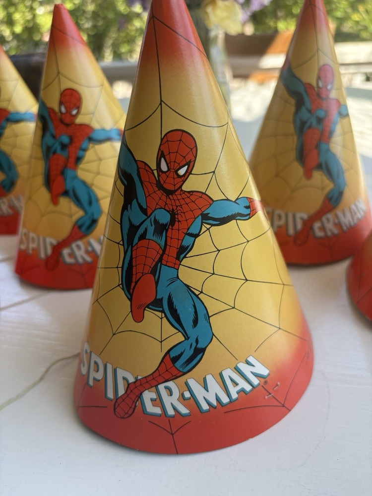 (6) Amazing Spider-Man 1978 Kids Birthday Hats – Marvel Comics