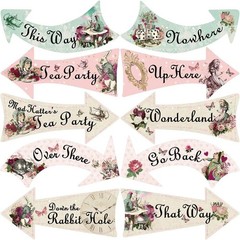 Delightful 10-Piece Arrow Signs Set for Alice in Wonderland-Themed Celebrations