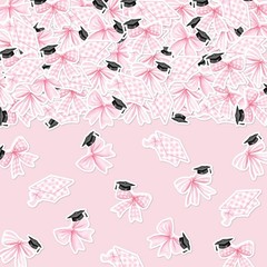 200 PCS Pink Bow Graduation Confetti Congrats Grad Class of 2026 Decor Scatter