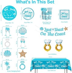 Coastal Bridal Shower Disposable Tableware (Plates, Cups, Napkins, Utensils)
